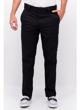 اشتري Men Slim Fit Plain Chino Pants, Black في الامارات