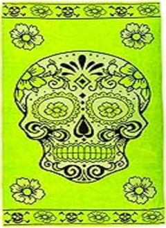 Buy Signoola Beach Towel 90 x 170 cm,Green skull 100% cotton. in Egypt