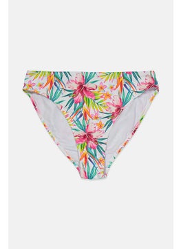 Buy Women Alloverprint Bikini Bottom, White Combo in Saudi Arabia