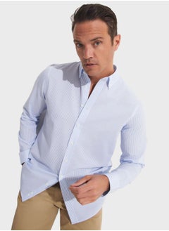 Buy Striped Button Down Regular Fit Shirt Shirt in UAE