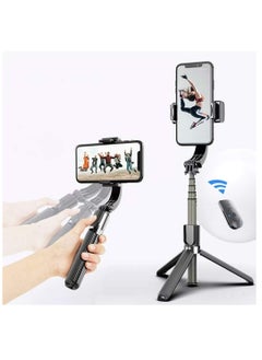 Buy Gimbal Stabilizer for Smartphone L08 Handheld Gimbal with 360°Auto Balance Remote Wireless Bluetooth Selfie Stick Pan-tilt Tripod with Built-in Bluetooth Remote in UAE