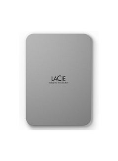 Buy LaCie Mobile Drive 2TB External Hard Drive Portable HDD - Moon Silver, USB-C 3.2, for PC and Mac, with Adobe All Apps Plan and Rescue Services (STLP2000400) in UAE