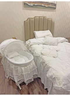 Buy Baby mattress set with baby bed, Moses basket, including the base - size 1.4×2m in Saudi Arabia