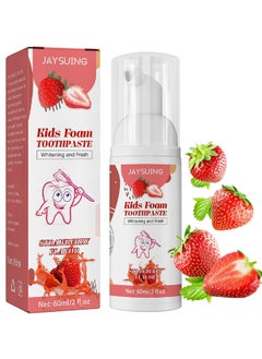 Buy Children's Foaming Toothpaste 60 ML, Low Fluoride Toddler Toothpaste, Dental Care For Children 3 Years And Up, Super Fine Mousse Foam, Easy To Use (Strawberry Flavors) in UAE