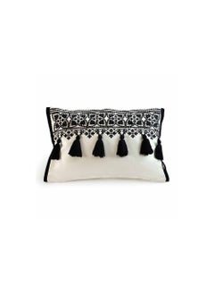 Buy Arizona Embroidered Filled Cushion 35x50cm - Black in UAE