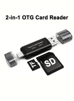 Buy 2-in-1 USB to Type-c TF SD Card Reader Converter USB OTG Adapter for smart phones/tablets/laptop in Saudi Arabia