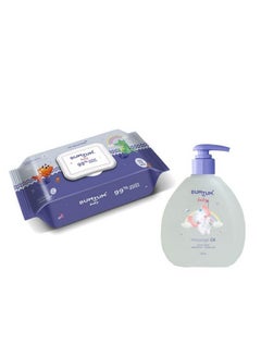 Buy Baby Gentle 99% Pure Water Wet Wipes With Lid72 Pcs.(Pack Of 1) & Baby Massage Oil (200 Ml) Combo in UAE