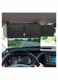 Buy Polarized Sun Visor Sunshade Extender for Car with Zipper Slider, Anti-Glare Car Sun Visor Protects from Sun Glare, Snow Blindness, Fog, UV Rays, Universal for Cars, SUVs in UAE