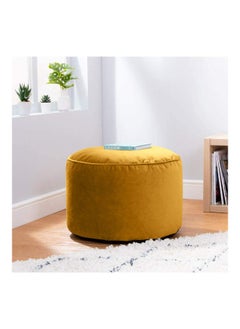 Buy Velvet Round Bean Bag Pouffe - Gold in Saudi Arabia