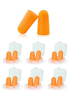 Buy Foam Ear Plugs, 6 Pair with Case for Sleeping, Noise Reduction Earplugs for Hearing Protection, Noise Cancelling for Shooting, Snoring, Studying, Travel, Concerts, Work in Saudi Arabia