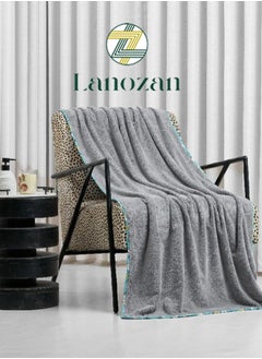 Buy Large Bath Towel Size 180*90*3cm Grey in Saudi Arabia