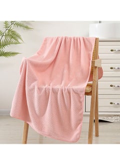 Buy Pineapple grid thick coral fleece beach large bath towel 70 x 140cm in Saudi Arabia