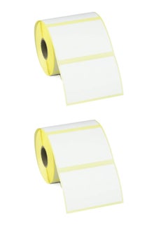 Buy 2 Rolls Thermal Labels 76mm X 50mm, 25mm core, (1000 labels-roll) in UAE