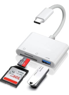 اشتري USB C to SD Card Reader, SD Card Adapter with SD MicroSD USB 3 Ports, USBC Memory Card Reader for iPhone 15 Pro Max, iPad Pro/Air/Mini, Mac, MacBook Pro/Air, and More USB-C/Type C Devices في السعودية
