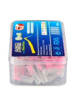 Buy 20Pcs/Box L Shape Push-Pull Interdental Brush 0.6MM Diameter Pink in UAE