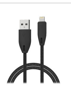 Buy Powerology USB-A to Lightning Braided Cable 1.2m - Black in Saudi Arabia