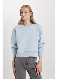 Buy Woman Relax Fit Crew Neck Knitted Sweat Shirt in Egypt