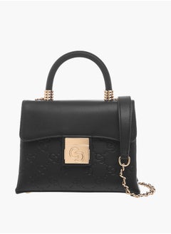 اشتري Monogram Embossed Crossbody Bag with Flap Closure في الامارات