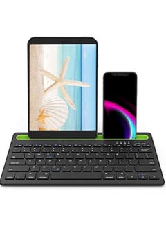 Buy Wireless bluetooth keyboard,Portable ultra-thin dual-channel Bluetooth keyboard for IOS Android Windows Tablet Smart Phone. (Black) in Saudi Arabia