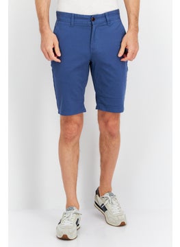 Buy Men Slim Fit Plain Basic Shorts, Blue in UAE