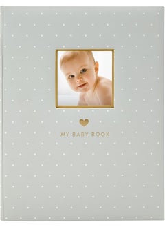 Buy Little Blossoms Baby Keepsake Book Baby Photo Album Baby Memory Book Gender Neutral Gray Polka Dot in Saudi Arabia