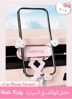 اشتري Car Phone Holder Mount, Gravity Car Phone Mount with Sturdy Air Vent Clip Auto Lock Cell Phone Holder Mount for iPhone Samsung & All Phones, Pink في السعودية