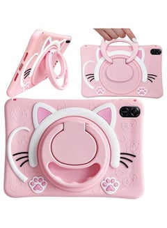 Buy Case Compatible with Honor Pad X9 /X8 PRO Tablet 11.5 Inch 2023 Cover, Cute Cat Kids Case with 360° Rotating Handle Kickstand Shockproof Rugged Heavy Duty Kids Friendly Tablet Cover, Pink in Saudi Arabia