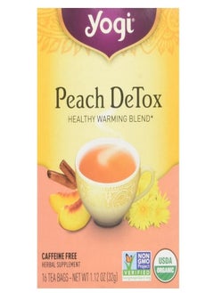 Buy Peach DeTox Caffeine Free Tea 32g 16 Bags in UAE