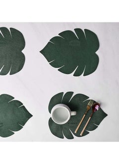 اشتري 4Pieces Foglia Leather Placemat - Forest في مصر