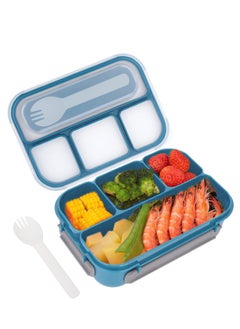 Buy Bento Lunch Box for Kids & Adults, Lunch box Containers with Tablewares for Boys & Girls, Leakproof, Microwave, Dishwasher, Freezer Safe, Bpa-Free, Blue in Saudi Arabia