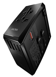 اشتري Voltma 45W محول شاحن عالمي، محول سفر GaN مزود بـ 3 منافذ USB-C و2 منافذ USB-A، وصمام إعادة ضبط تلقائي، وحماية من التيار الزائد، ومقبس تيار متردد 2500 وات متوافق مع PD3.0/2.0، iPhone، وMacBook في الامارات