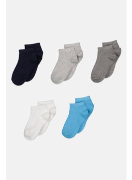 اشتري Toddlers Boy 5 Pairs Ankle Socks, Navy/Grey Combo في الامارات