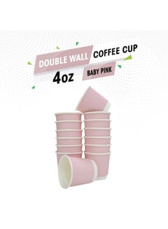 Buy Disposable Double Wall Pink Coffee Cups 4 Ounce Coffee Cups To Go 25 pack Paper Coffee Cups and Designs, Recyclable, Hot Coffee Cups. in UAE