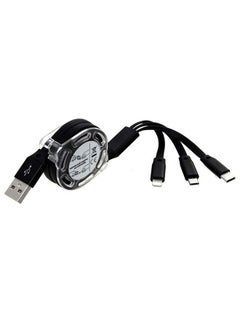 Buy 3 In 1 USB Charging Cable Black in Saudi Arabia