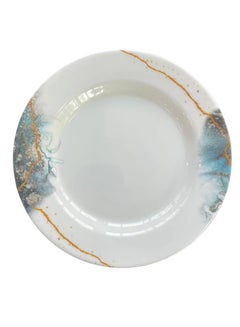 اشتري Melamine Deep Plate 10" - Soup Plates Pasta Plates | plate with playful Classic decoration, dishwasher safe | Ideal for Soup, Deserts, Ice Cream & More | Set of 6 | Blue في الامارات