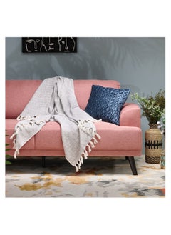 اشتري Iona Handwoven Throw Grey & White 152 x 127 cm في الامارات