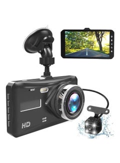 Buy 4 Inch HD 1080P Dual Lens Car DVR Touch Screen Dash Cam Camera Video Recorder in UAE