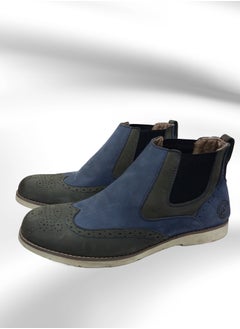 Buy Chukka brogue embossed boots in genuine natural leather in Saudi Arabia