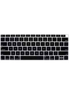 اشتري US Layout English Keyboard Cover for MacBook New Air 13-Inch with Retina Display and Touch ID Model A1932 Release 2018/2019 Black في الامارات