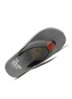 Buy Men's New Beach Flip-flops Fashionable Thick Soled Slippers Grey in Saudi Arabia