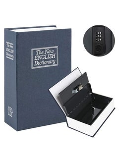 اشتري Book Safe with Combination Lock Home Dictionary Diversion Hidden Secret Metal Safe Box for Money Jewelry Passport 18.5 x 11.5 x 5.5 cm - Navy Blue Small في الامارات