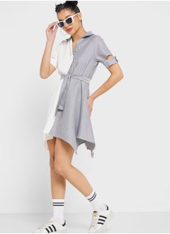 Buy Urban Minx Colourblock Asymmetrical Shirt Dress in UAE