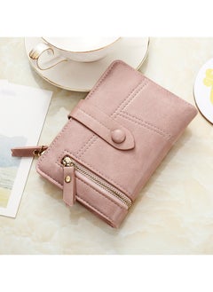 Buy Pu Leather Short Zipper Three Fold Wallet in UAE