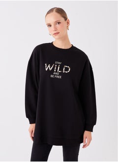 اشتري Crew Neck Printed Long Sleeve Oversize Women's Sweatshirt Tunic في مصر