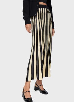 Buy Striped High Waist Skirt in UAE