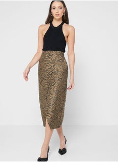 Buy Pleated Wrap Midi Skirt in UAE