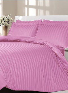 Buy 4-Piece Duvet Cover Set For King Size Bed With Fitted Sheet Pink in UAE