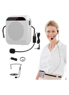 Buy Voice amplifier with line microphone Headphones, portable rechargeable PA system speaker Personal microphone Voice amplifier, teacher, tour guide/coach conference/yoga/fitness speaker in Saudi Arabia