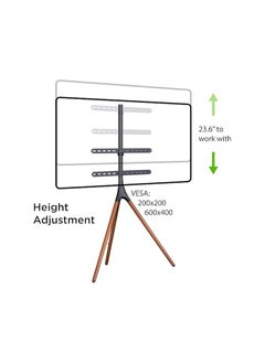 اشتري Easel Studio Tv Floor Stand and Mount For 49 and 70 Screen Size Supports Up To 40 KG Black في الامارات