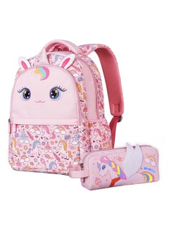 اشتري Kids 16 Inch School Bag With Pencil Case Combo Unicorn - Pink في السعودية